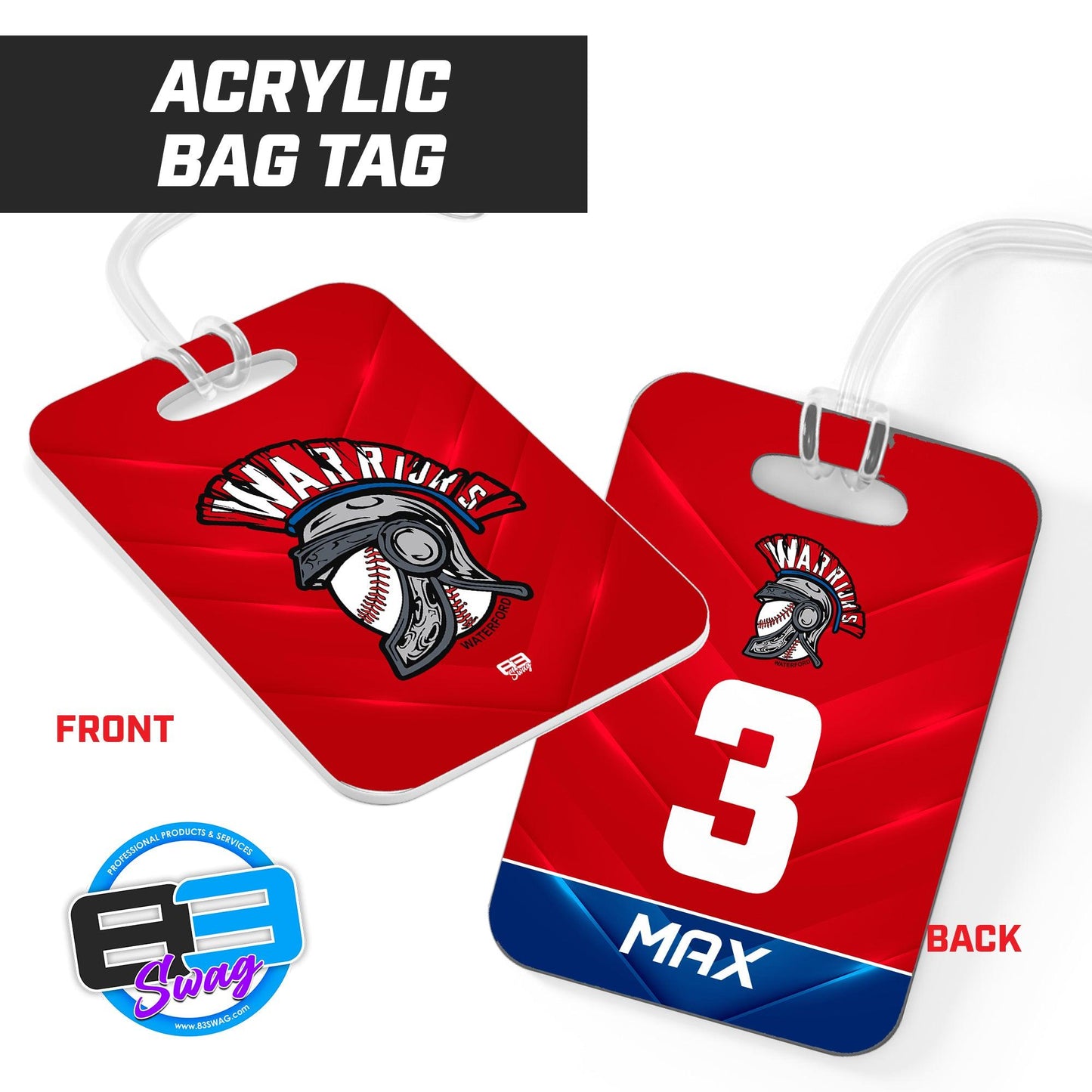 Hard Acrylic Bag Tag - Waterford Warriors - 83Swag