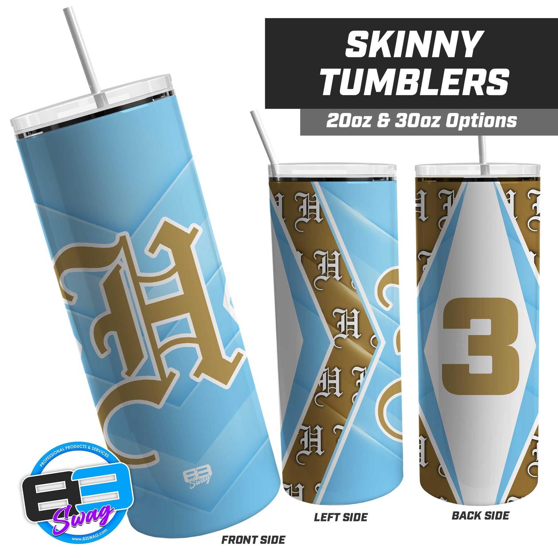 Hard Nose Baseball 2024 - 20oz & 30oz Skinny Tumbler - 83Swag