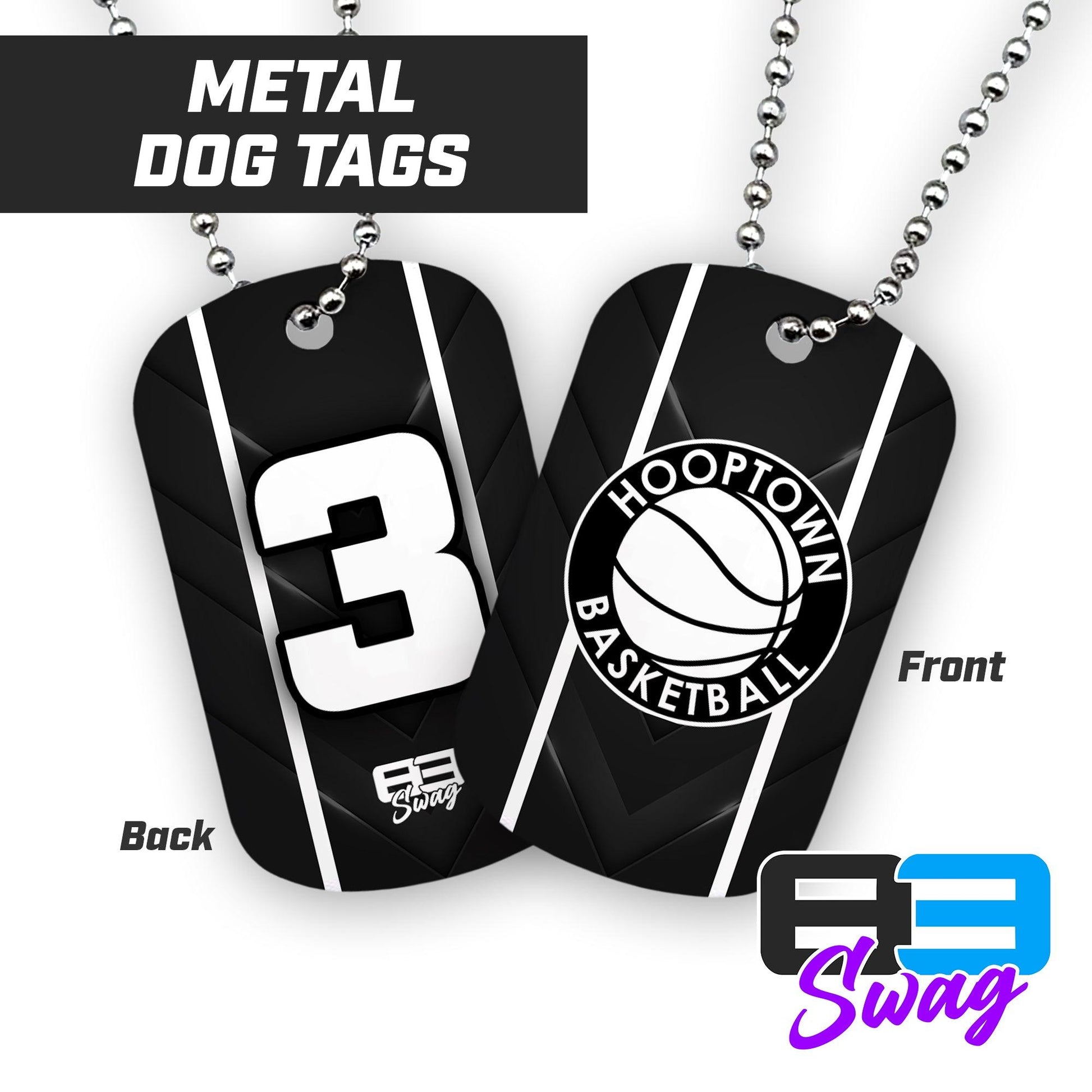 Hoop Town Basketball 2024 Edition - Double Sided Dog Tags - Includes Chain - 83Swag