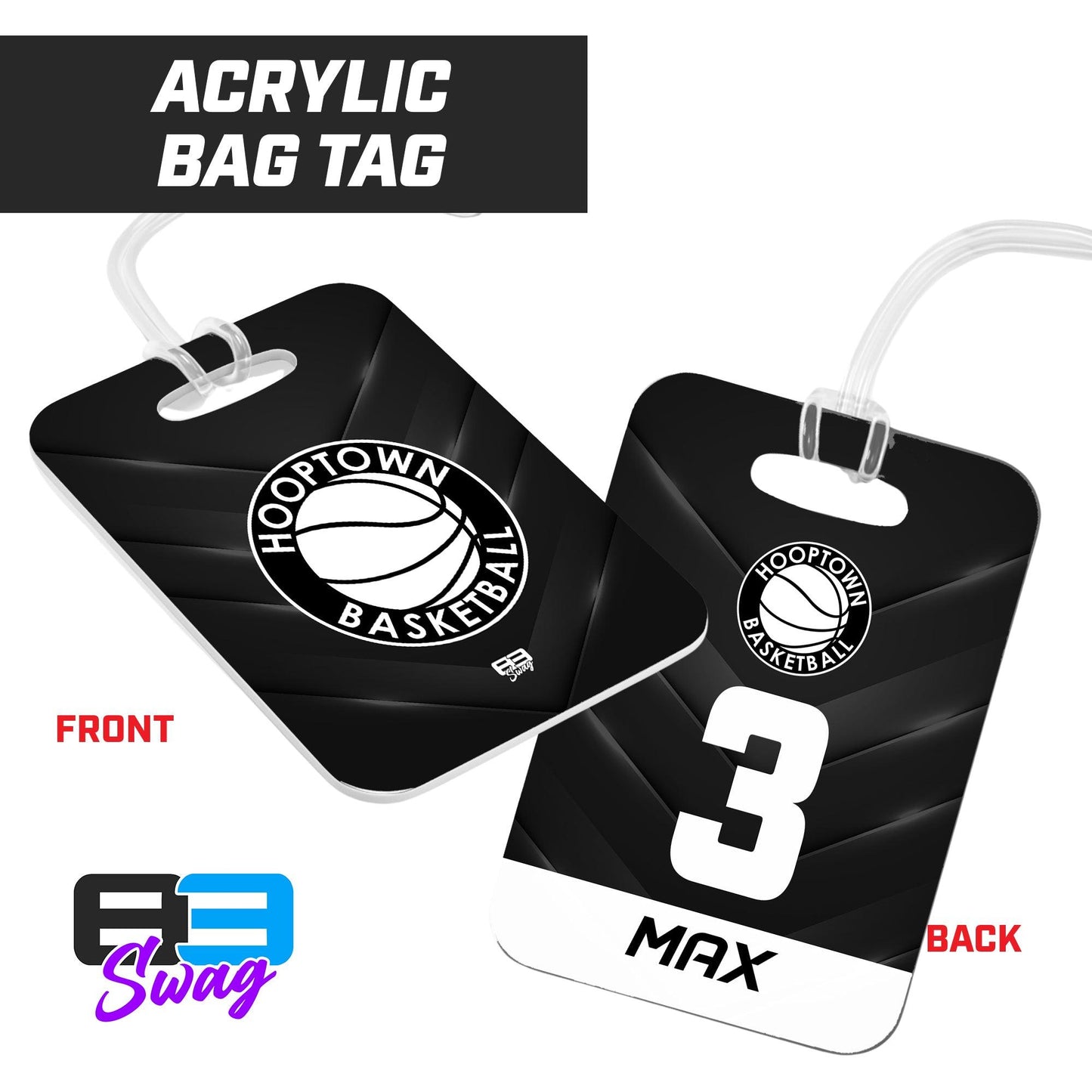 Hoop Town Basketball 2024 Edition - Hard Acrylic Bag Tag - 83Swag