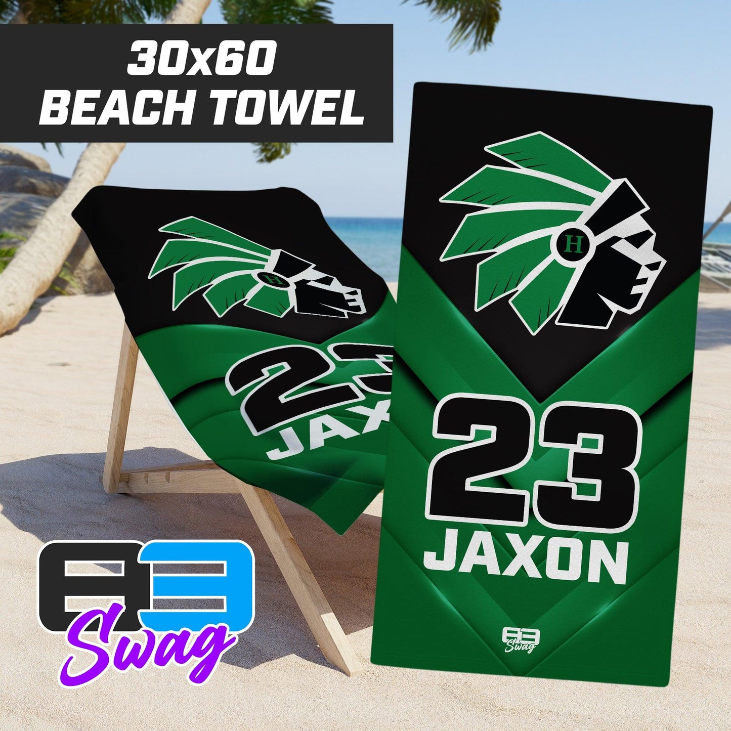 Hopatcong Warriors 2024 Edition - 30"x60" Beach Towel - 83Swag