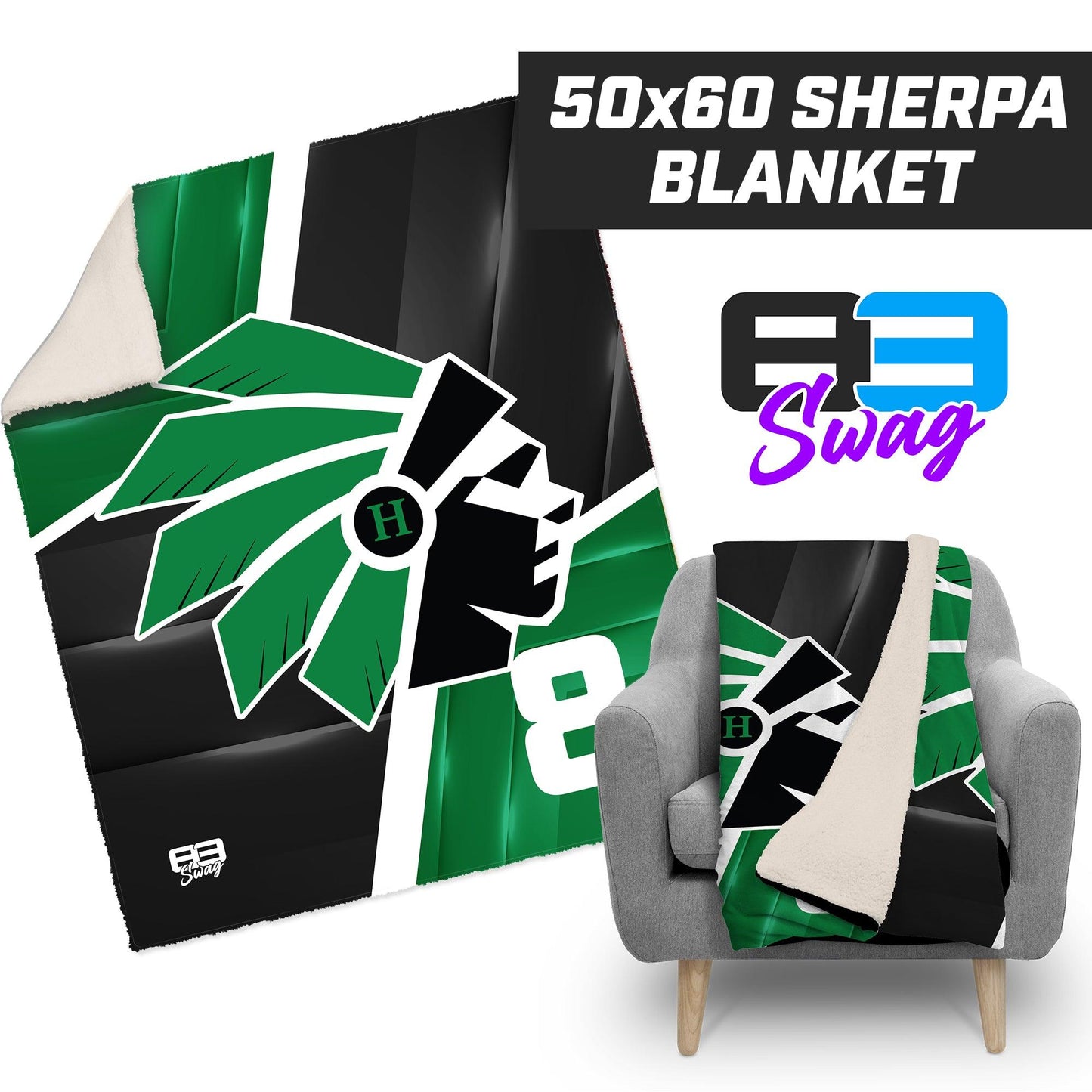 Hopatcong Warriors 2024 Edition - 50”x60” Plush Sherpa Blanket - 83Swag