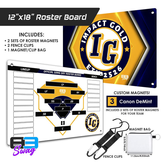 Impact Gold ETX 2526 - Custom Team Roster Magnetic Board - 83Swag