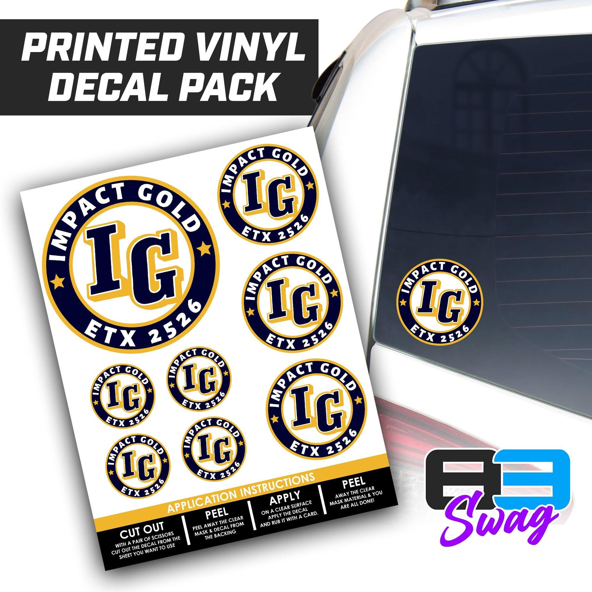 Impact Gold ETX 2526 - Logo Decal Pack Sheet - 83Swag