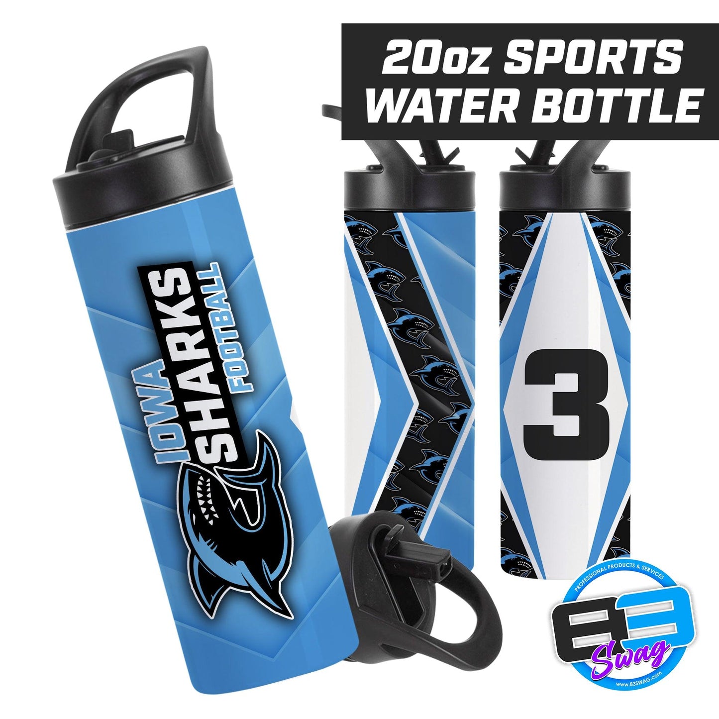 Iowa Sharks Football - 20oz Sports Tumbler - 83Swag