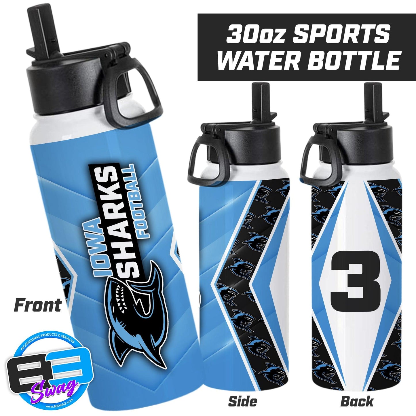 Iowa Sharks Football - 30oz Sports Tumbler - 83Swag