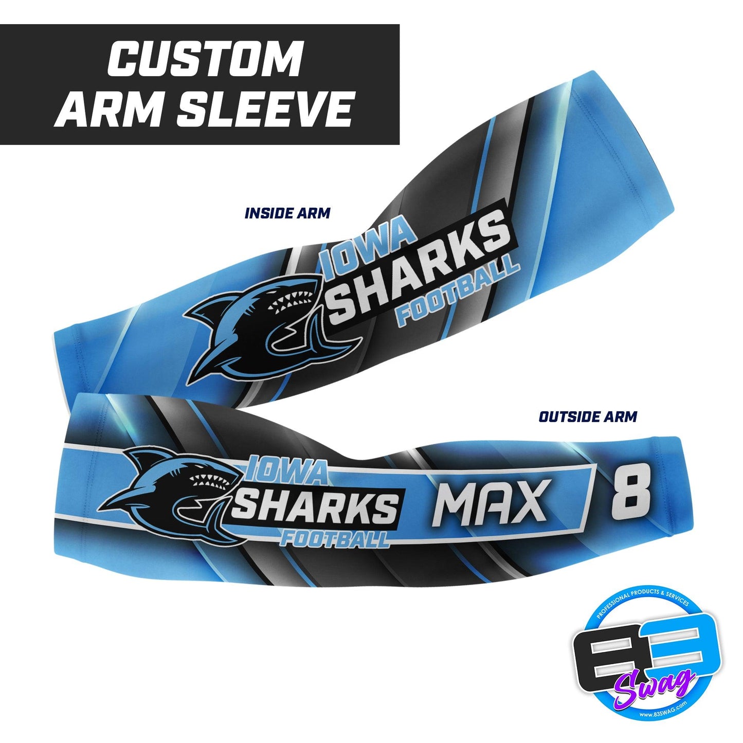 Iowa Sharks Football - Arm Sleeves - 83Swag