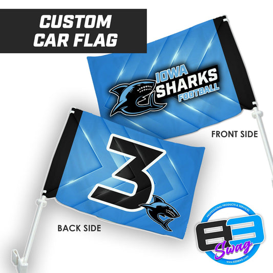 Iowa Sharks Football - Car Flag - 83Swag