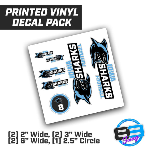 Iowa Sharks Football - Vinyl Decal (Multiple Sizes) - 83Swag