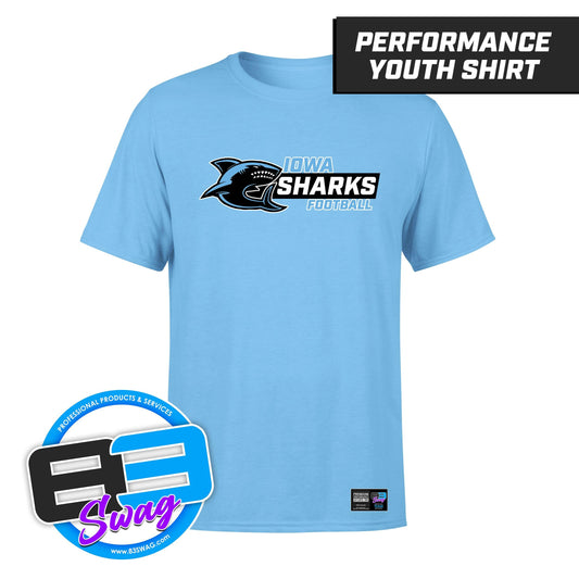 Iowa Sharks Football - YOUTH SHIRT BLUE - 83Swag