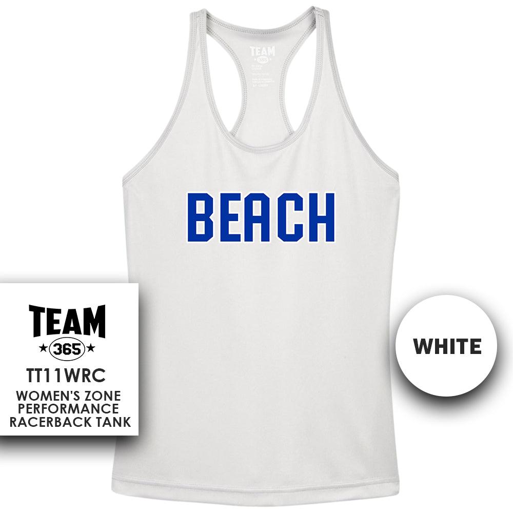 Jax Beach Baseball - BEACH VERSION - Performance Women’s Racerback T - MULTIPLE COLORS AVAILABLE - 83Swag