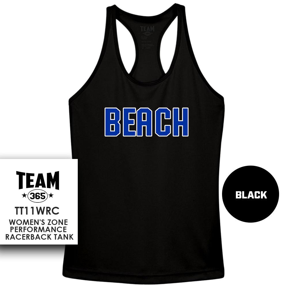 Jax Beach Baseball - BEACH VERSION - Performance Women’s Racerback T - MULTIPLE COLORS AVAILABLE - 83Swag