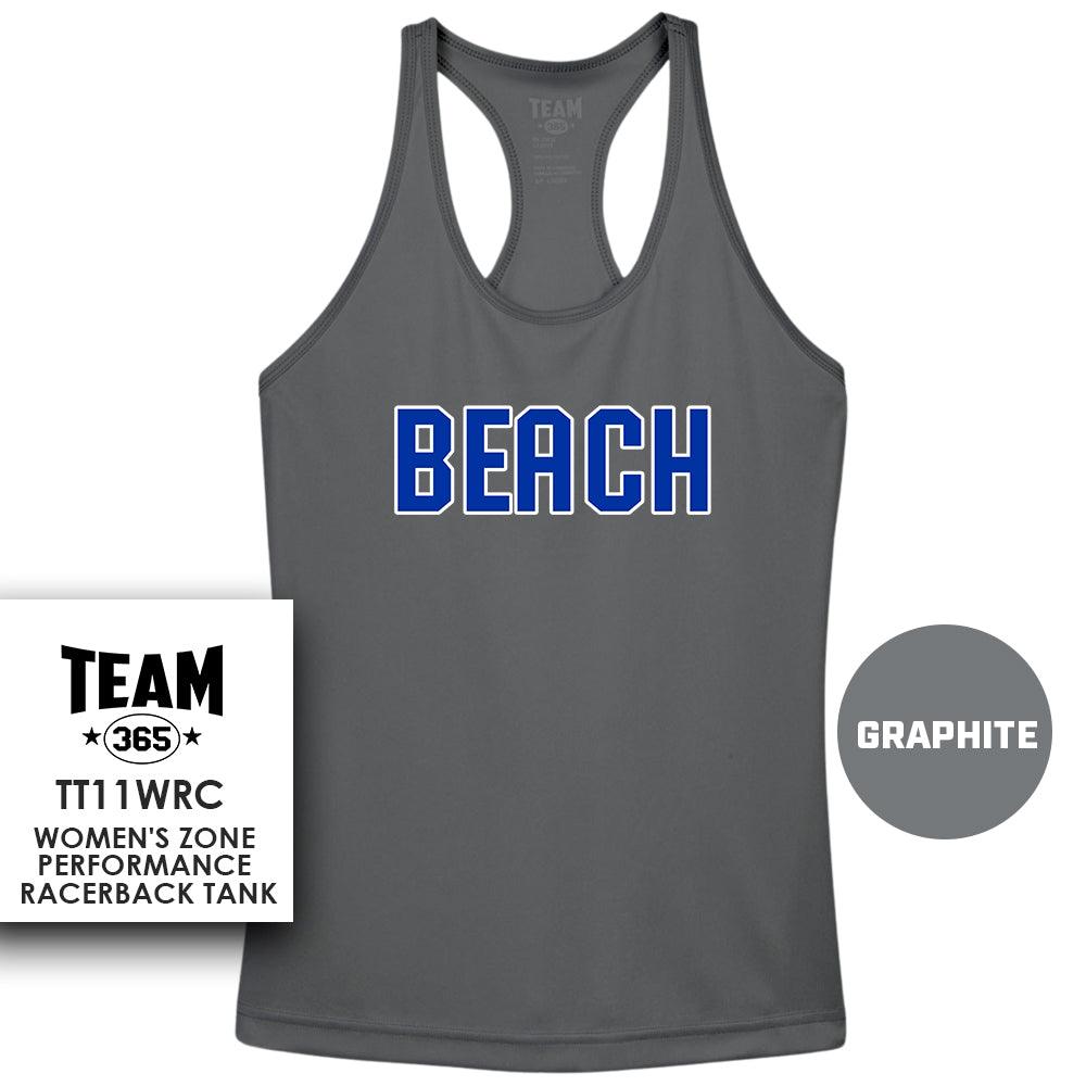 Jax Beach Baseball - BEACH VERSION - Performance Women’s Racerback T - MULTIPLE COLORS AVAILABLE - 83Swag