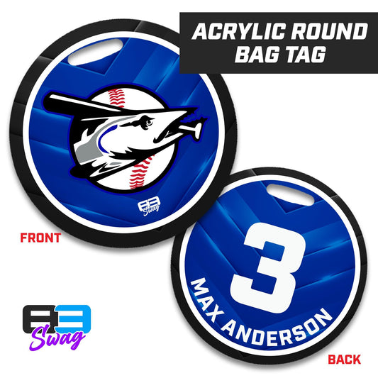 Jax Beach Baseball - CUDA Version - 4" Circle Hard Acrylic Bag Tag - 83Swag