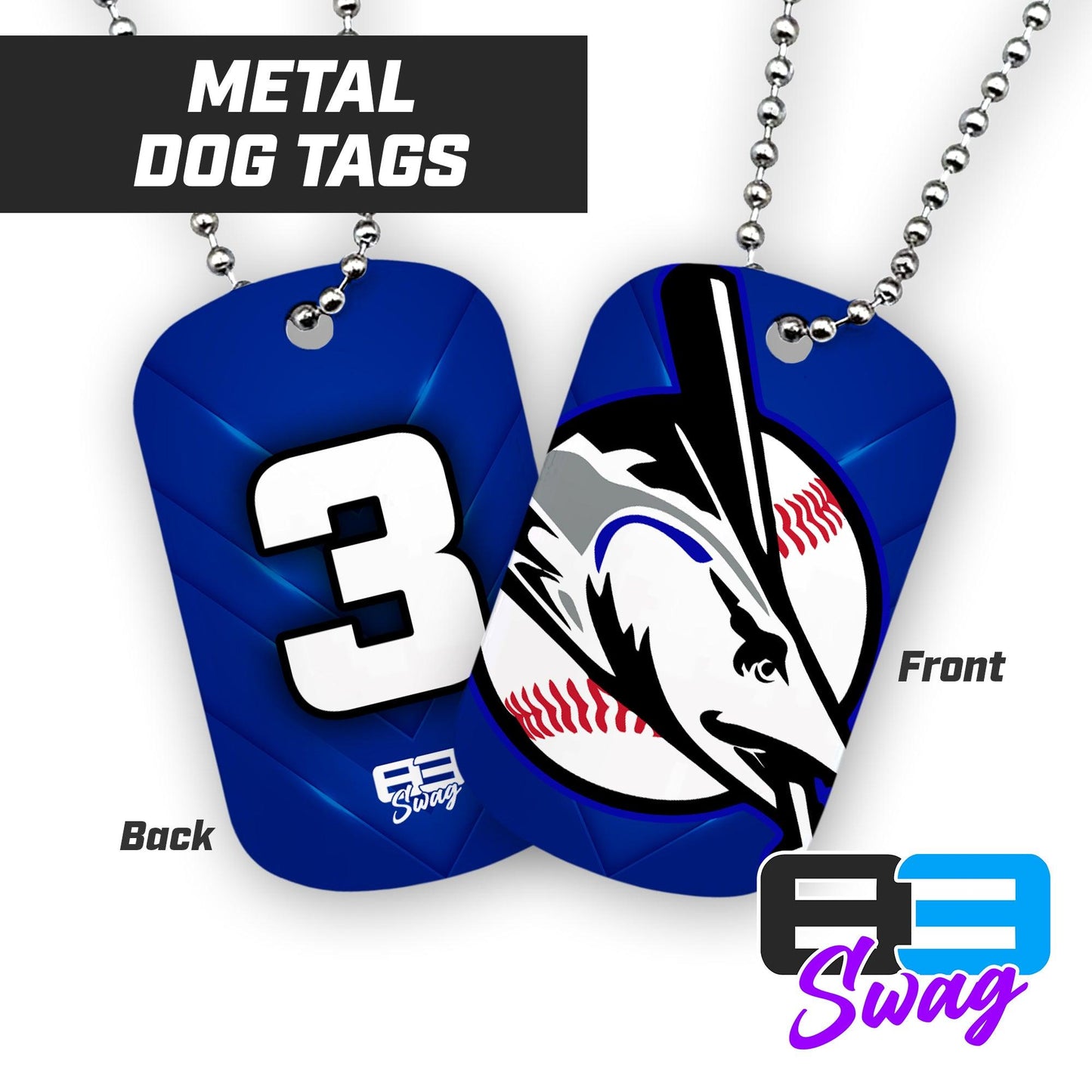 Jax Beach Baseball - CUDA Version - Double Sided Dog Tags - Includes Chain - 83Swag