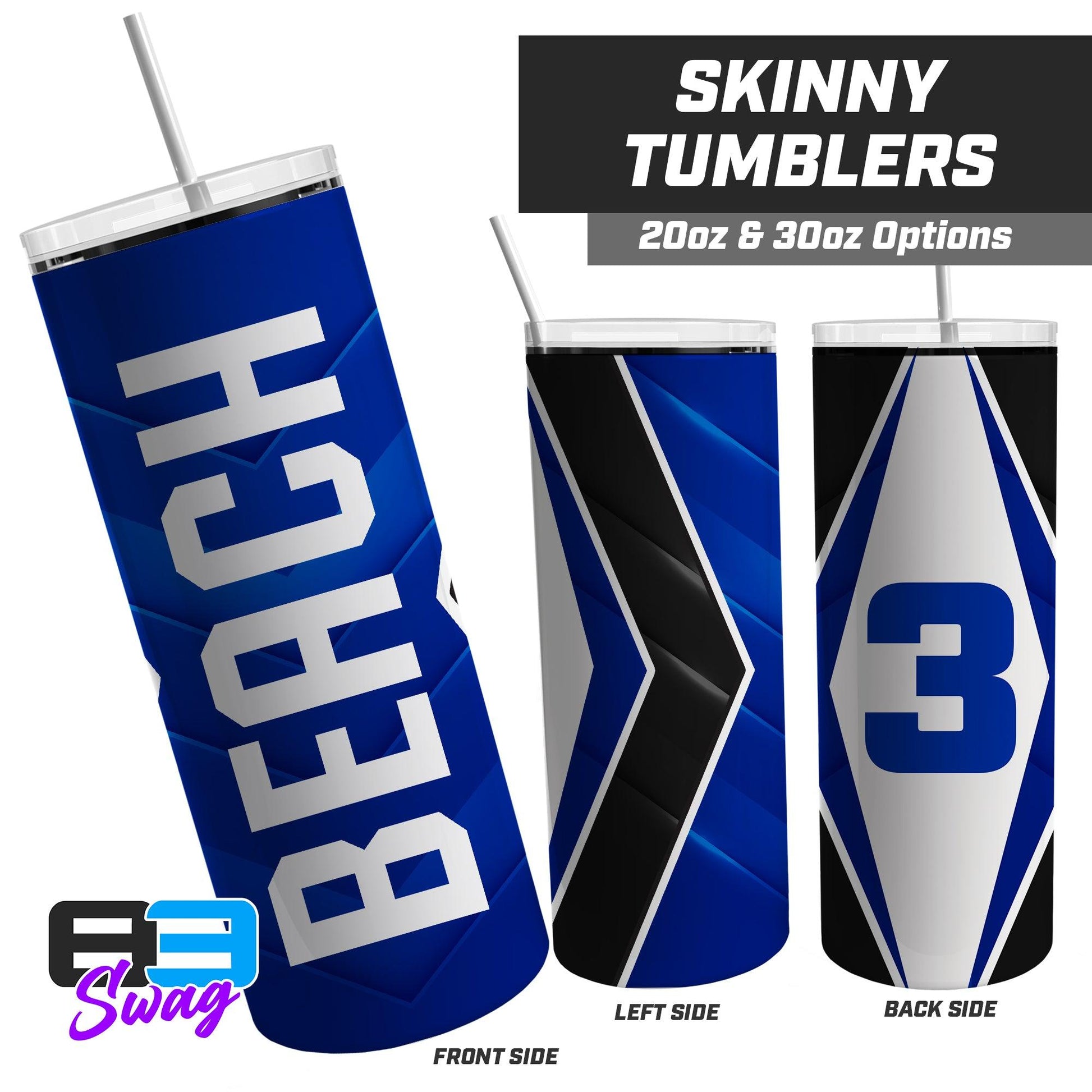 Jax Beach Baseball - JB VERSION - 20oz & 30oz Skinny Tumbler - 83Swag