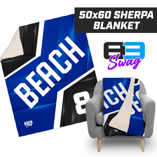 Jax Beach Baseball - JB VERSION - 50”x60” Plush Sherpa Blanket - 83Swag
