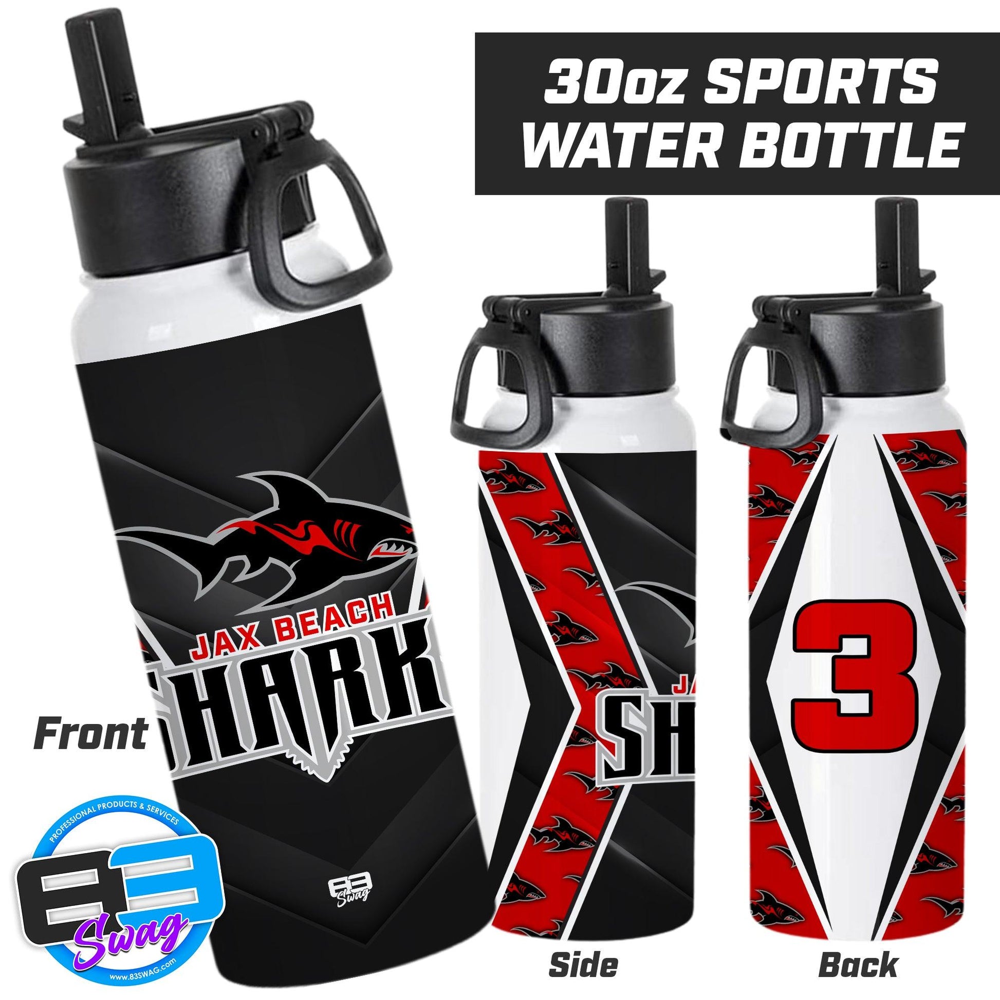 Jax Beach Sharks Football - 30oz Sports Tumbler - 83Swag