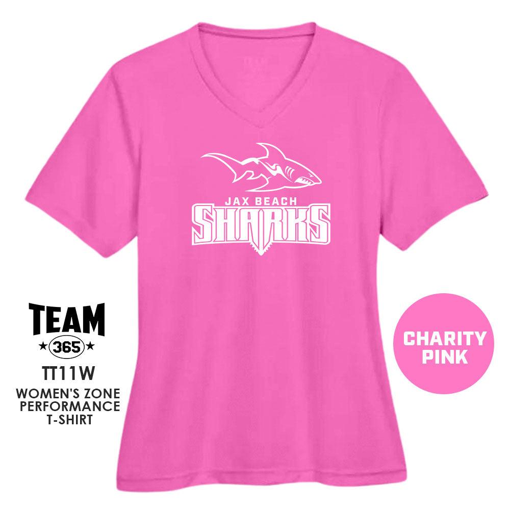 Jax Beach Sharks Football - CHARITY PINK - Cool & Dry Performance Women's Shirt - 83Swag