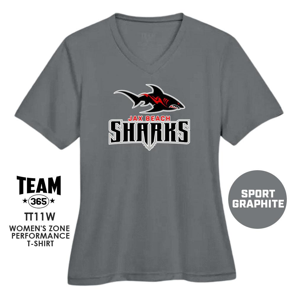 Jax Beach Sharks Football - Cool & Dry Performance Women's Shirt - MULTIPLE COLORS AVAILABLE - 83Swag