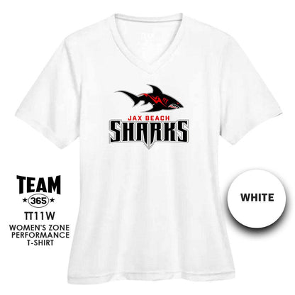 Jax Beach Sharks Football - Cool & Dry Performance Women's Shirt - MULTIPLE COLORS AVAILABLE - 83Swag