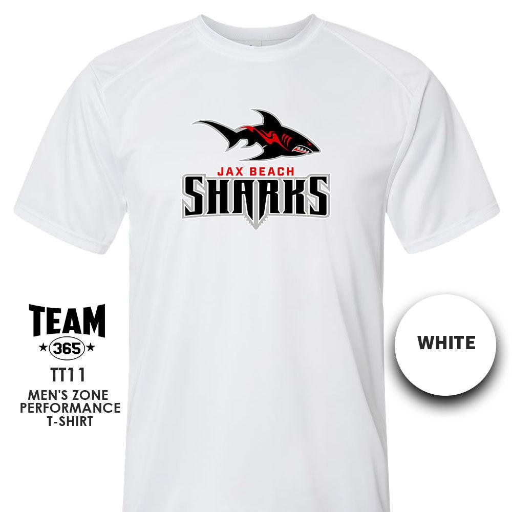 Jax Beach Sharks Football - Crew - Performance T-Shirt - MULTIPLE COLORS AVAILABLE - 83Swag