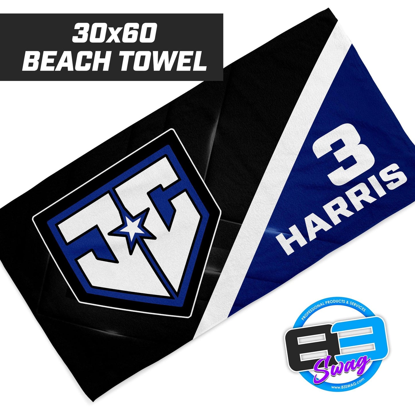 JCB - Julington Creek Baseball - 30"x60" Beach Towel - 83Swag