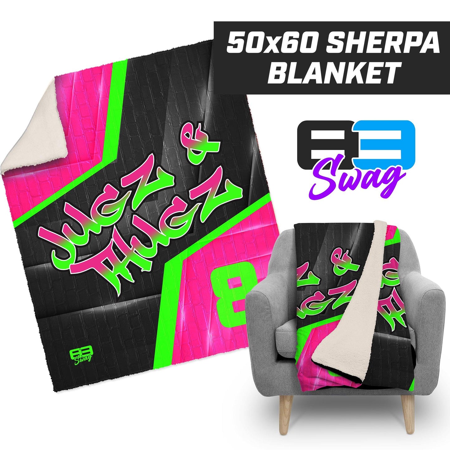 Jugz N Thugz CoEd Softball 2024 Edition - 50”x60” Plush Sherpa Blanket - 83Swag