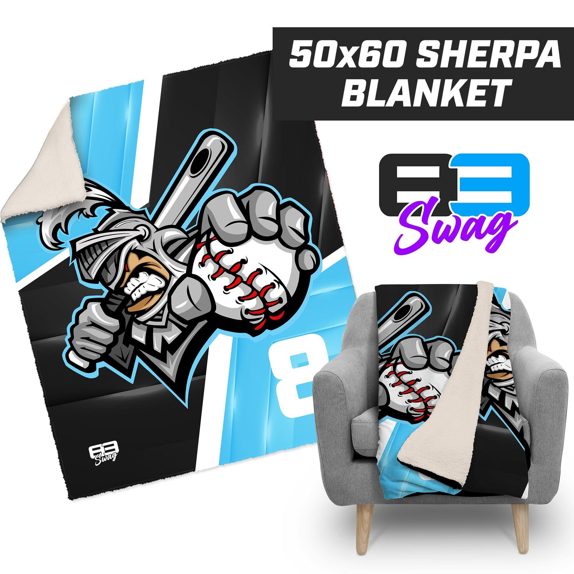 KNIGHTS BASEBALL V1 2024 Edition - 50”x60” Plush Sherpa Blanket - 83Swag