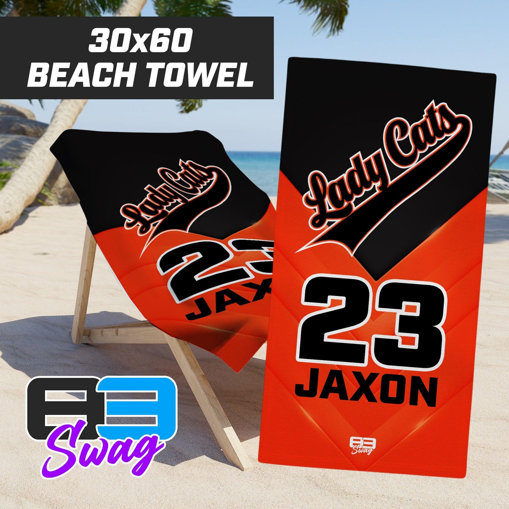 Lady Cats Softball 2024 Edition - 30"x60" Beach Towel - 83Swag