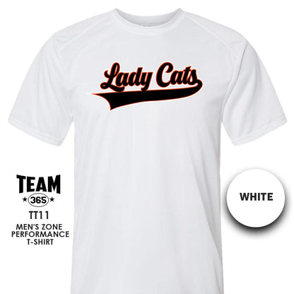 Lady Cats Softball - Crew - Performance T-Shirt - MULTIPLE COLORS AVAILABLE - 83Swag