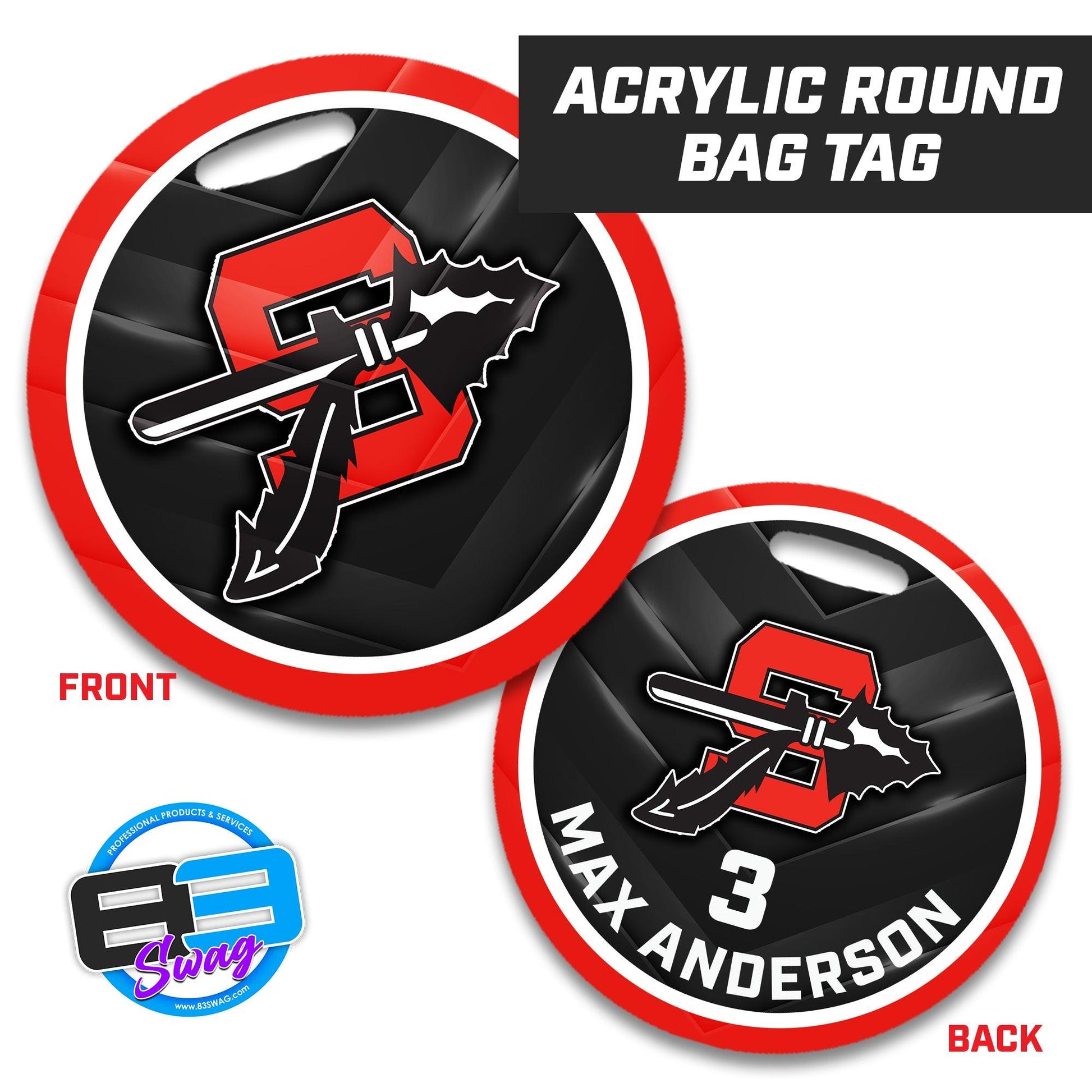 Lady Marksmen - 4" Circle Hard Acrylic Bag Tag - 83Swag
