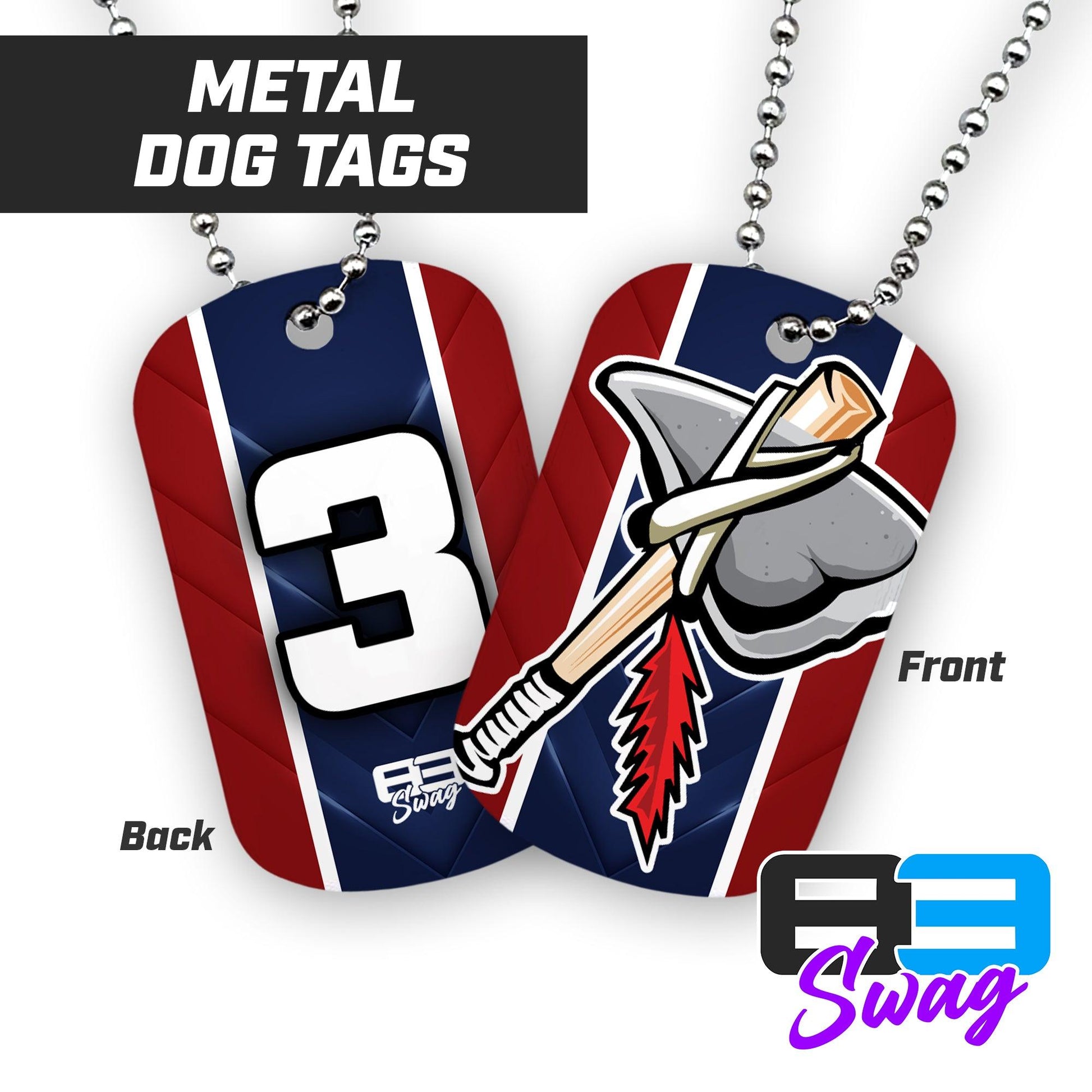 Land O Lakes Tomahawks 2024 Edition - Double Sided Dog Tags - Includes Chain - 83Swag