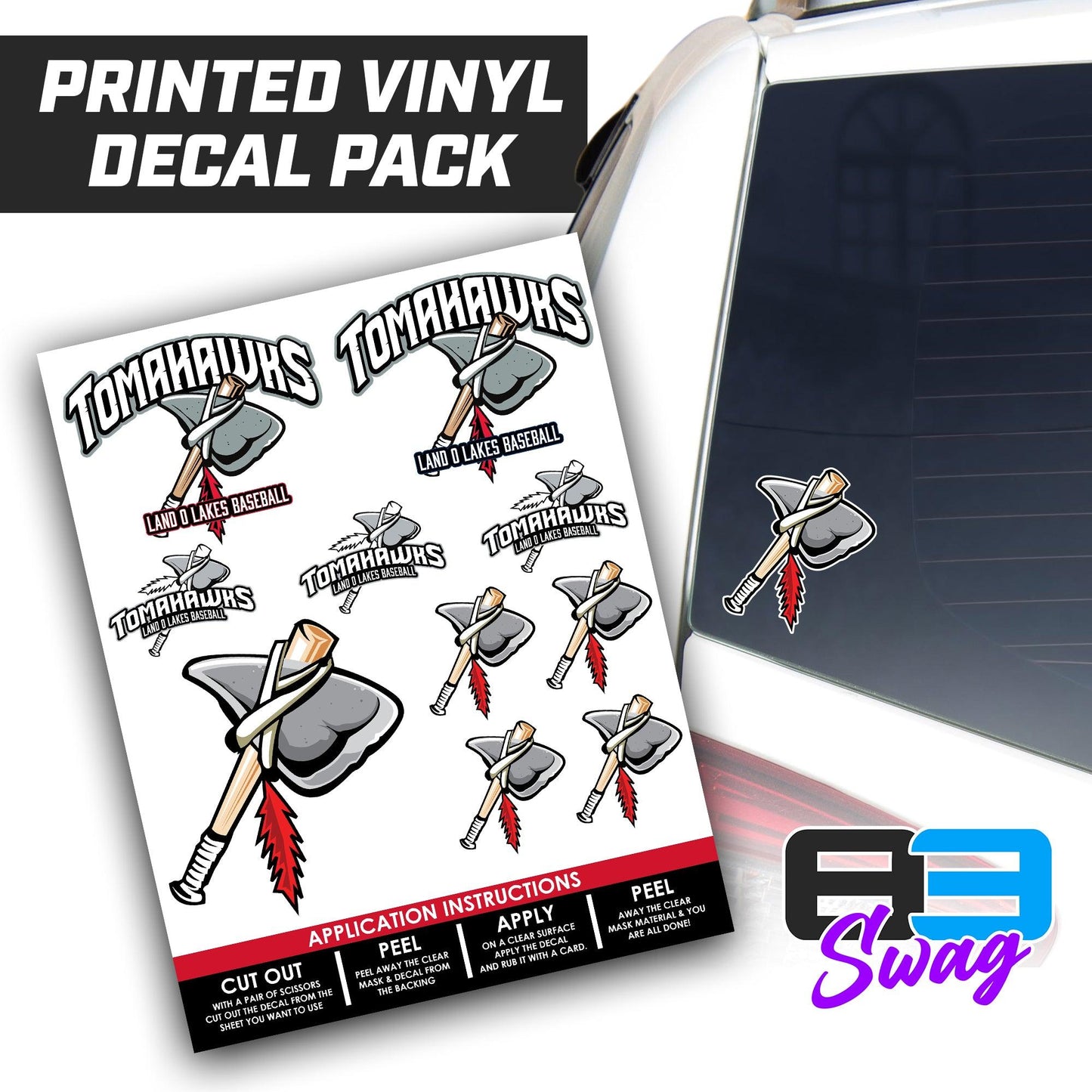 Land O Lakes Tomahawks 2024 Edition - Logo Decal Pack Sheet - 83Swag