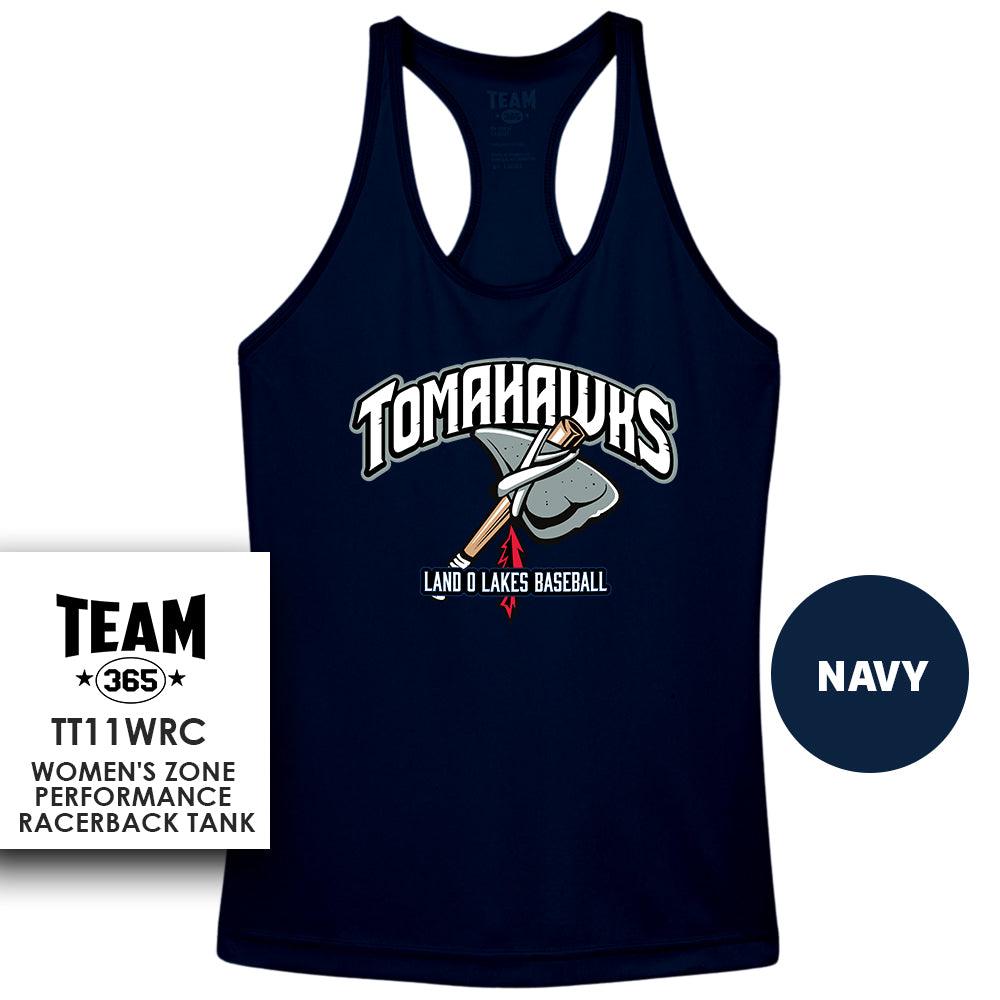Land O Lakes Tomahawks V2 - Performance Women’s Racerback T - MULTIPLE COLORS AVAILABLE - 83Swag