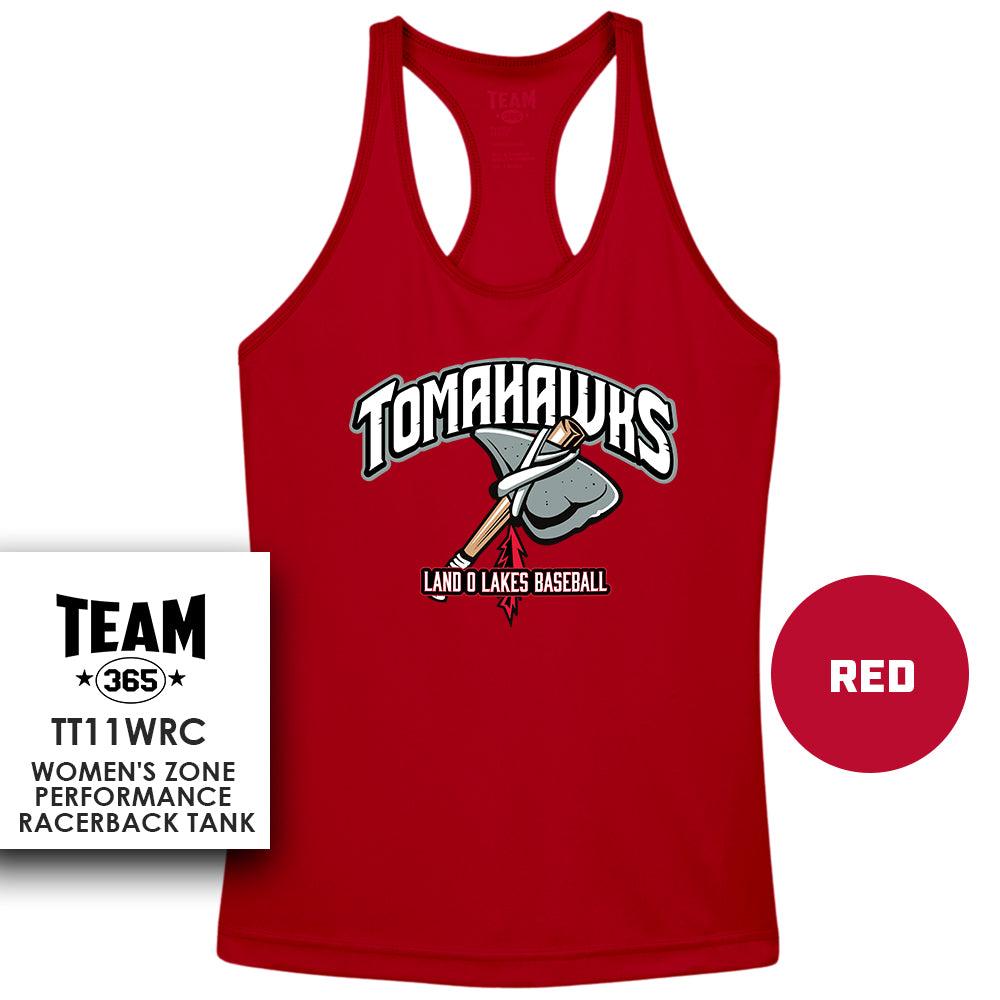 Land O Lakes Tomahawks V2 - Performance Women’s Racerback T - MULTIPLE COLORS AVAILABLE - 83Swag