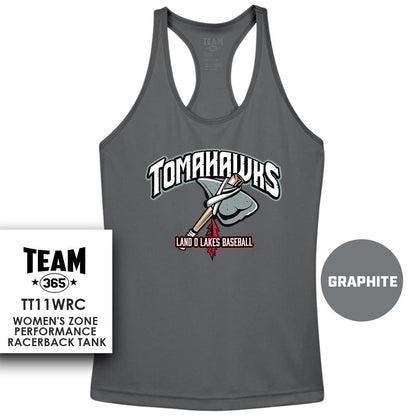 Land O Lakes Tomahawks V2 - Performance Women’s Racerback T - MULTIPLE COLORS AVAILABLE - 83Swag