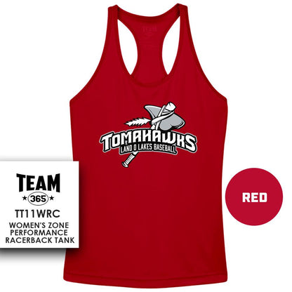 Land O Lakes Tomahawks V3 - Performance Women’s Racerback T - MULTIPLE COLORS AVAILABLE - 83Swag