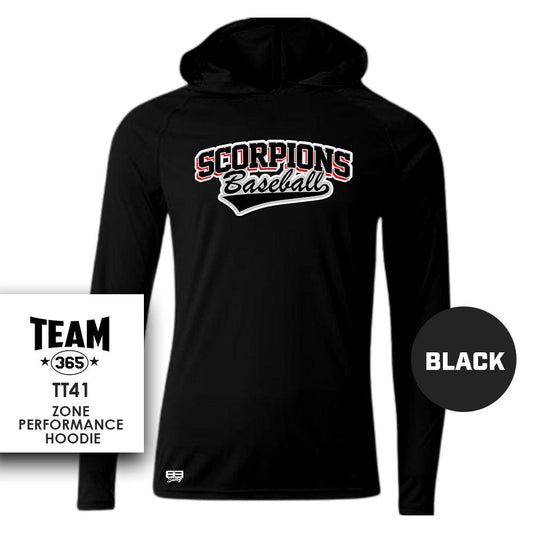 Lightweight Performance Hoodie - MULTIPLE COLORS - Scorpions Baseball - 83Swag