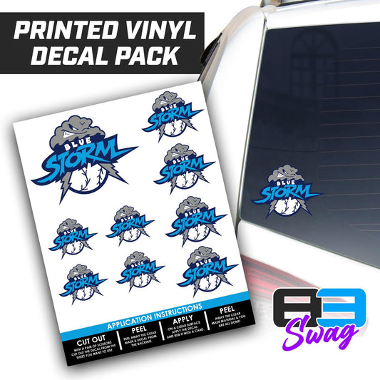 Logo Decal Pack Sheet - Blue Storm Baseball - 83Swag