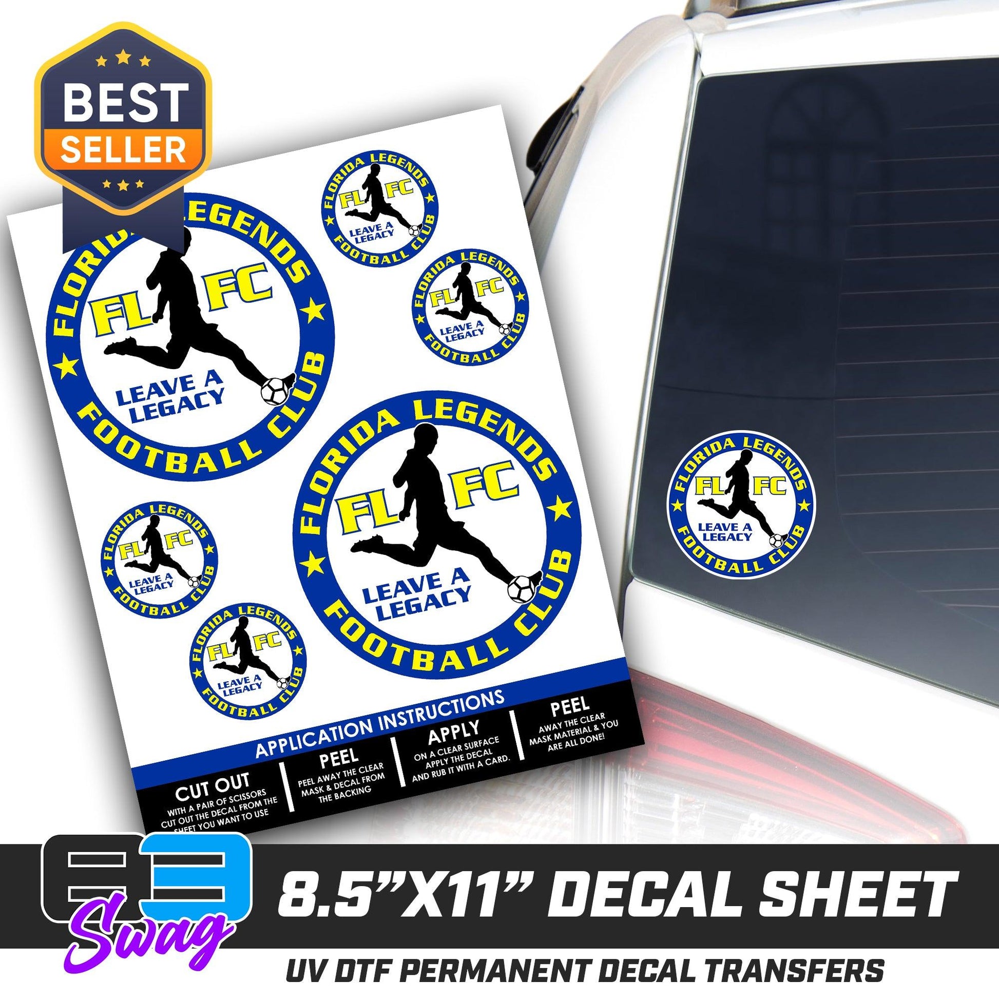 Logo Decal Pack Sheet - Florida Legends FC - 83Swag