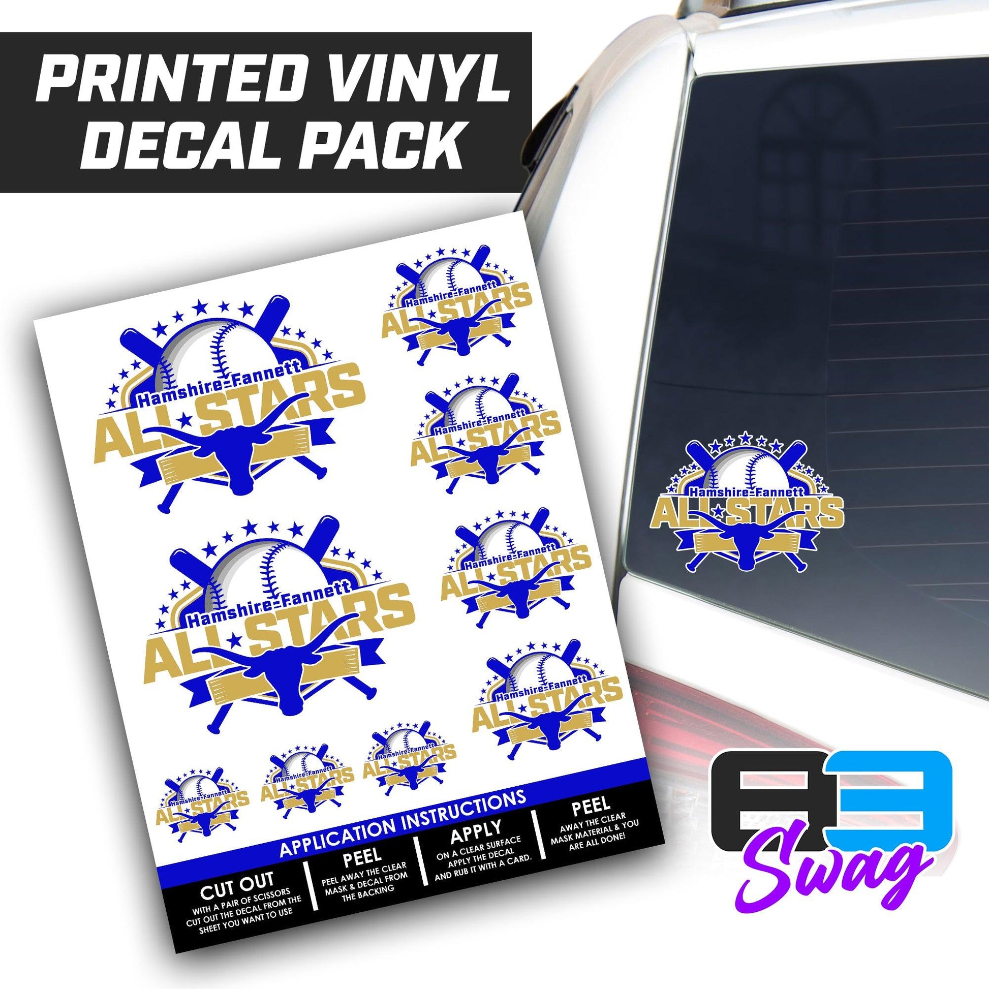 Logo Decal Pack Sheet - Hamshire-Fannett All Stars Baseball - 83Swag