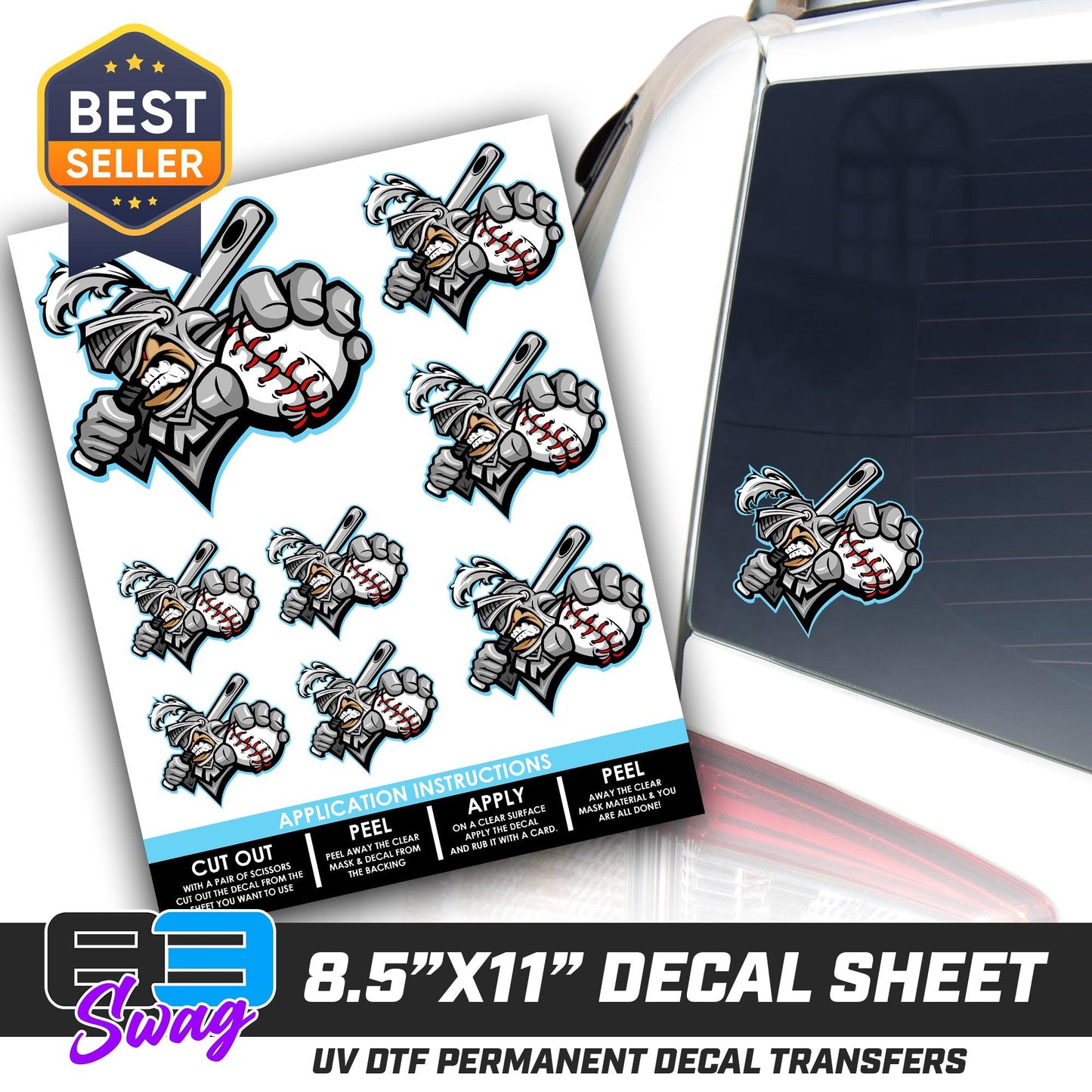 Logo Decal Pack Sheet - Knights Baseball 2024 FALL EDITION - 83Swag