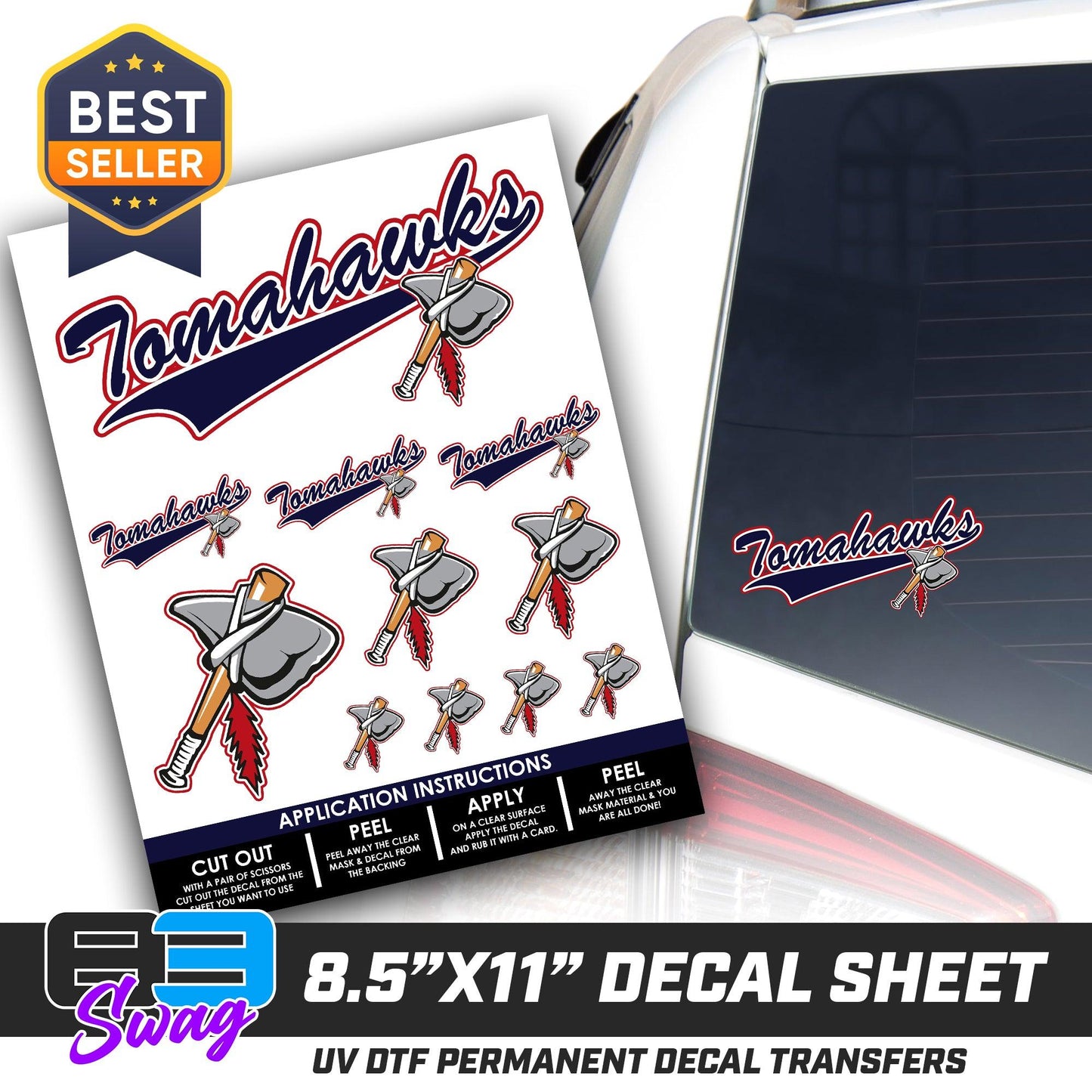 Logo Decal Pack Sheet - Land O Lakes Tomahawks Baseball - 83Swag