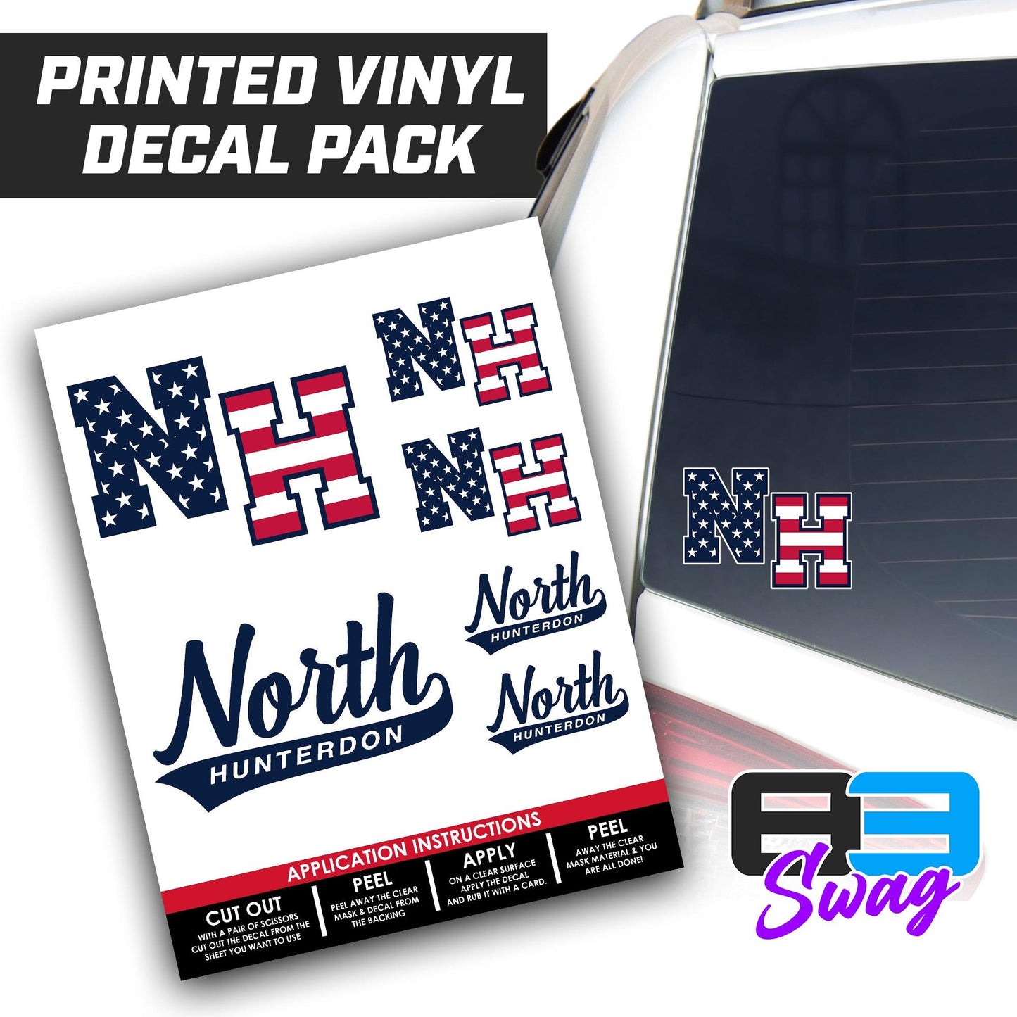 Logo Decal Pack Sheet - North Hunterdon Baseball - 83Swag