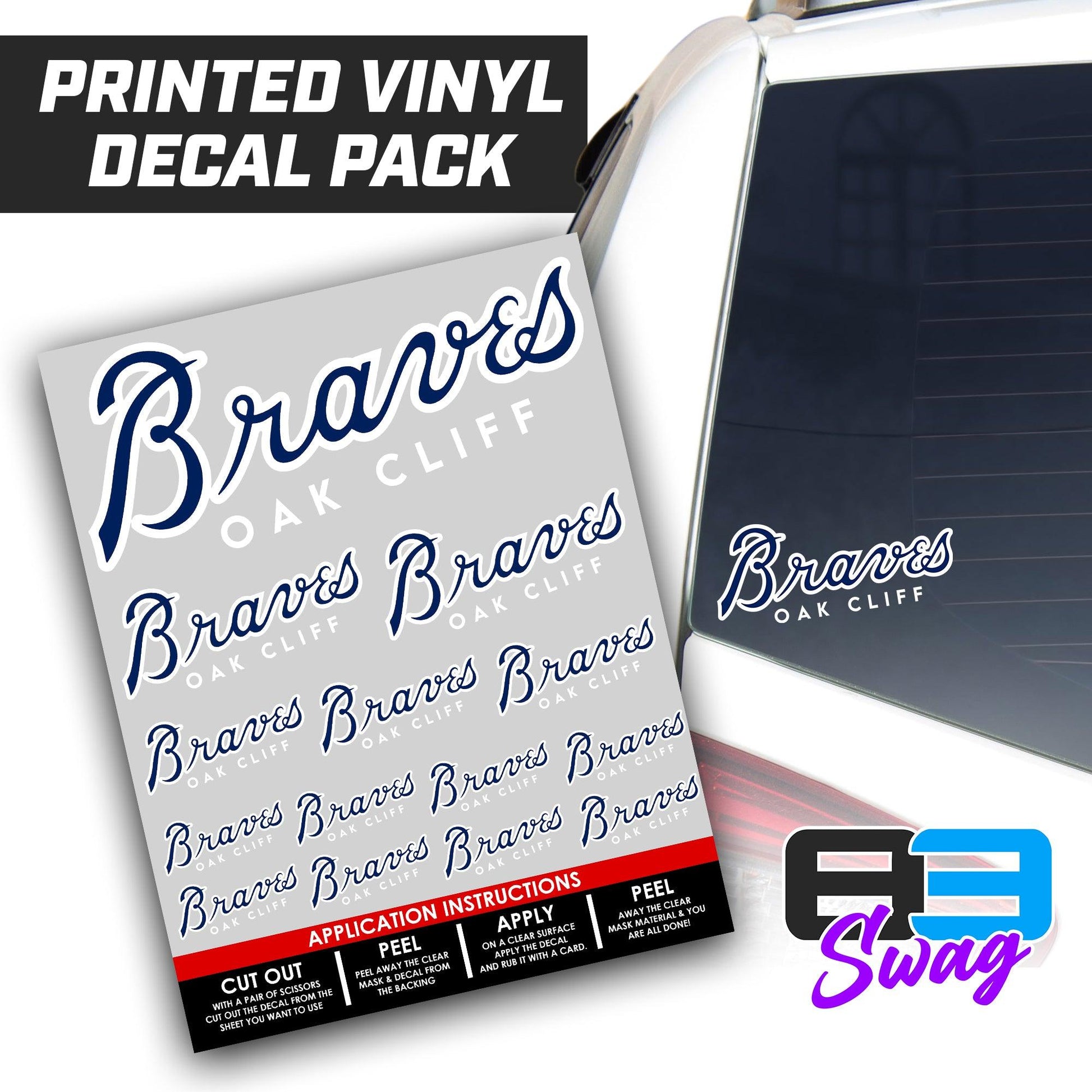 Logo Decal Pack Sheet - Oak Cliff Braves Baseball - 83Swag