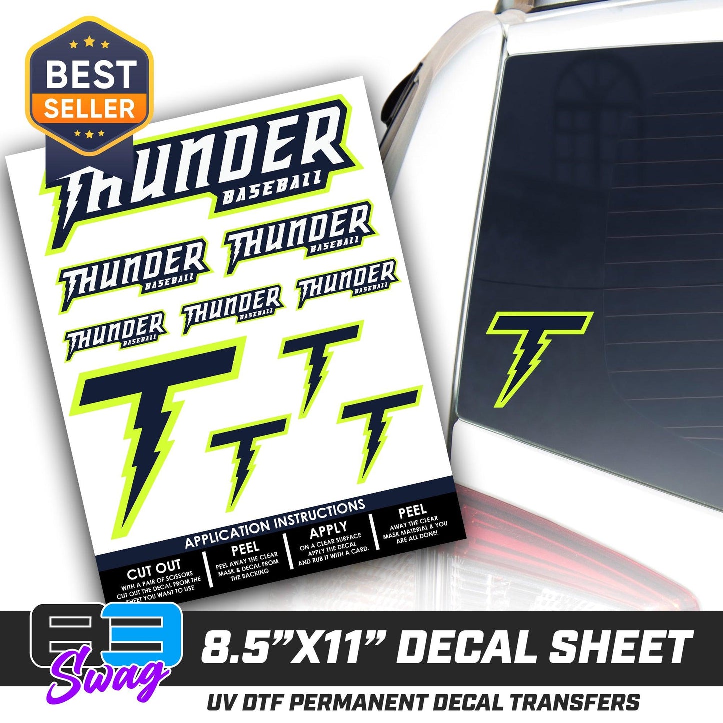 Logo Decal Pack Sheet - Ponte Vedra Thunder Baseball - 83Swag