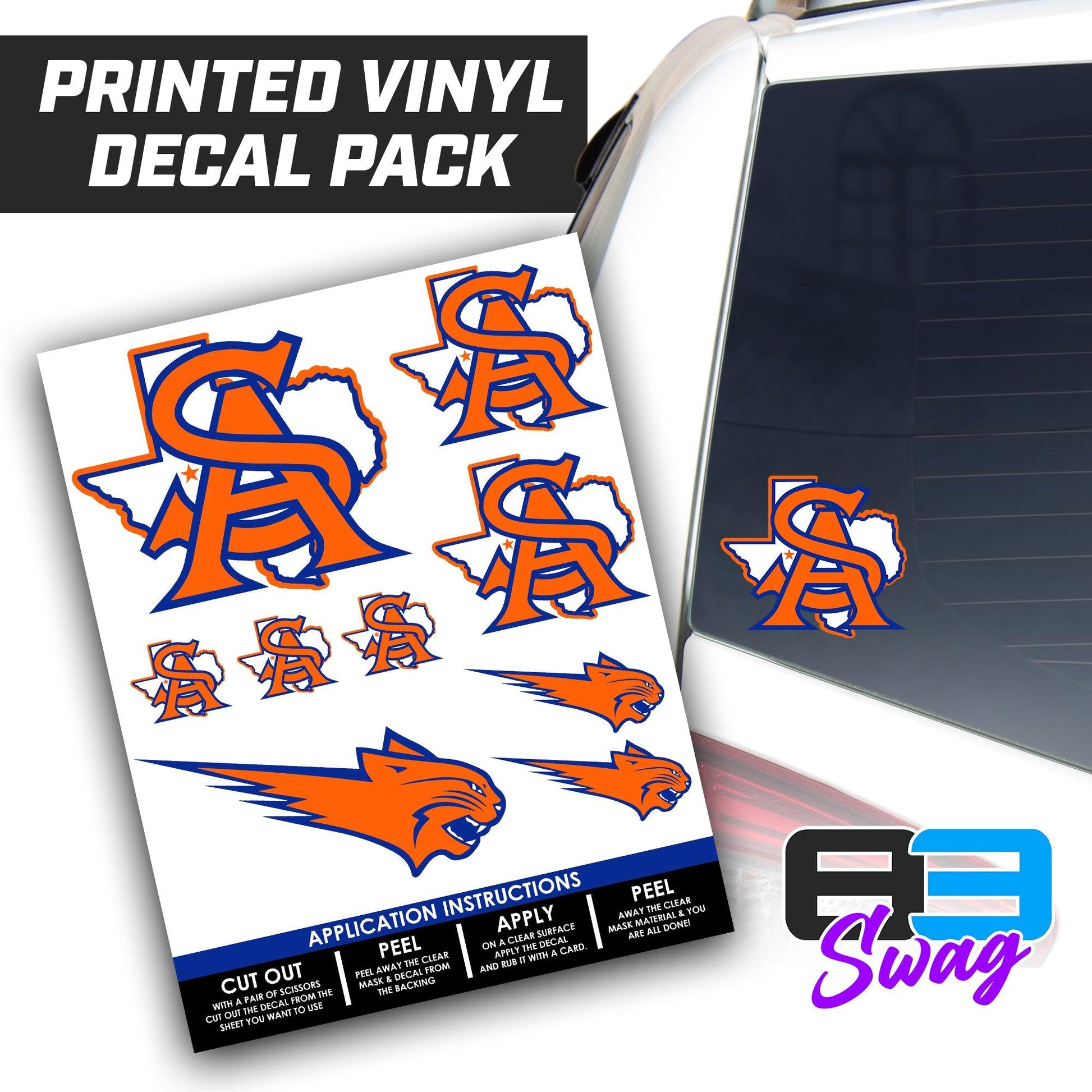 Logo Decal Pack Sheet - San Angelo Central Football - 83Swag