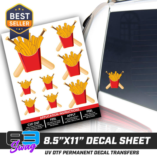 Logo Decal Pack Sheet - Team Rally Fries Baseball - 83Swag