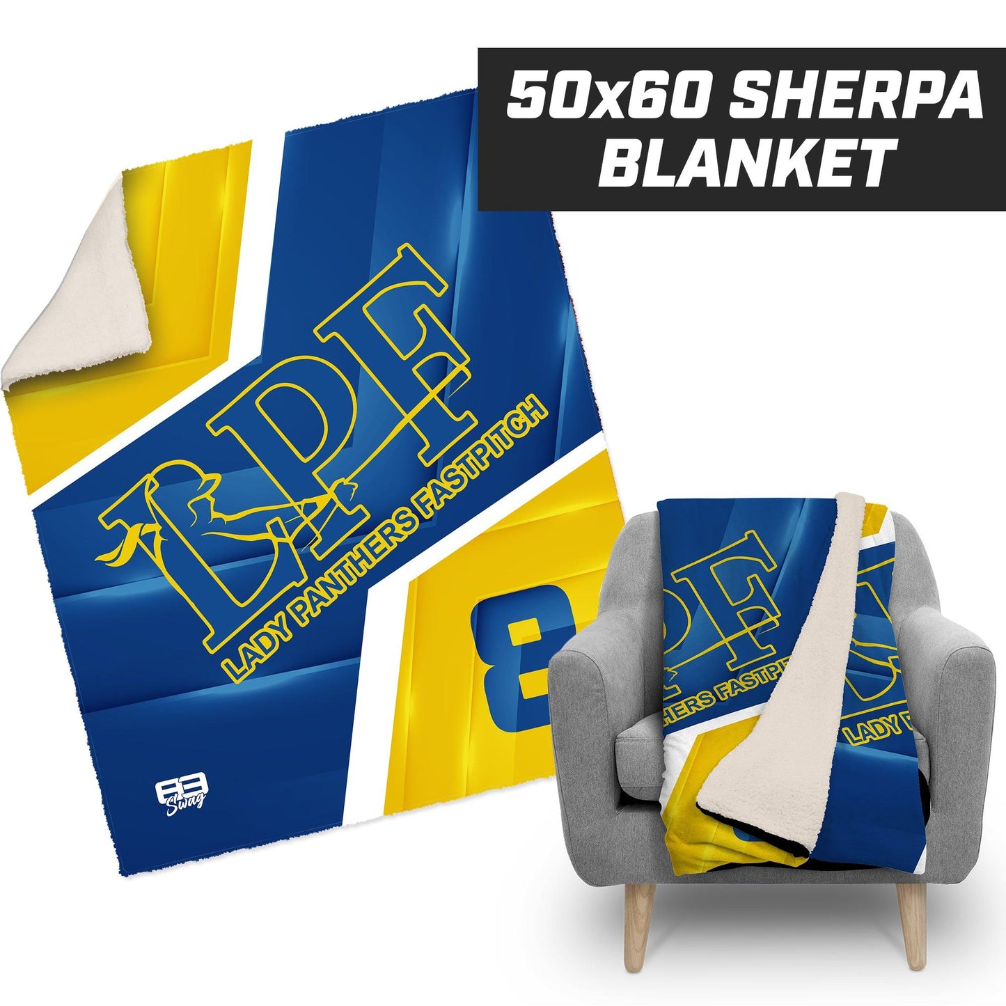 LPF Softball - 50”x60” Plush Sherpa Blanket - 83Swag